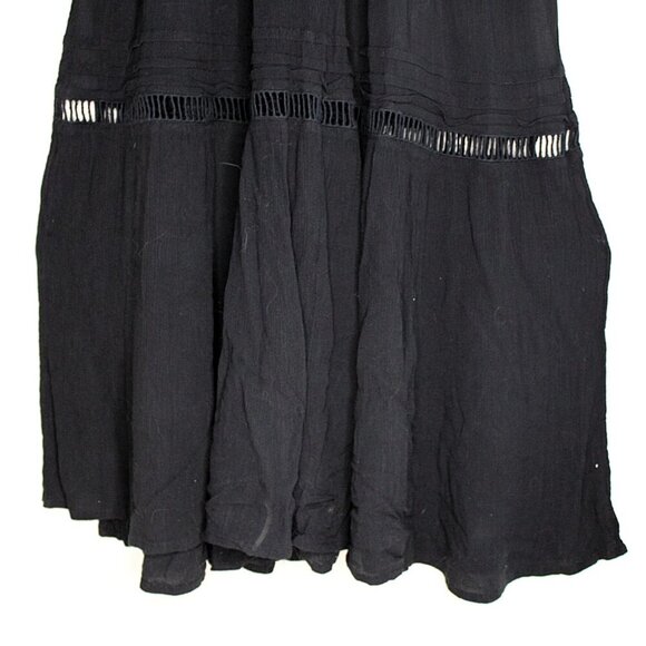 O'NEILL Dress Women's Size Small Black Maxi Layered Flutter Sleeve Tie Waist - Picture 5 of 12